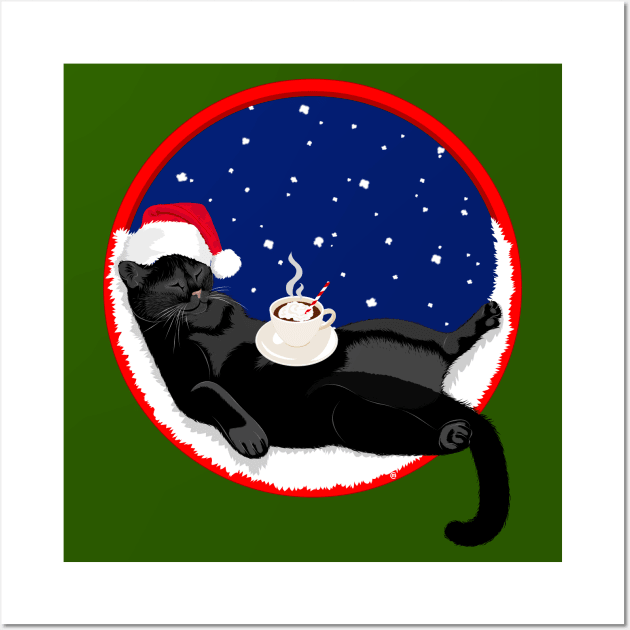 Christmas Cat Wall Art by VectorInk